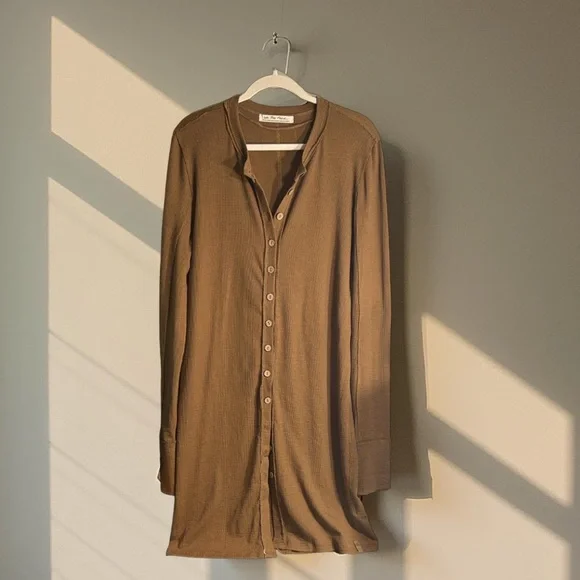 Free People Brown Button Down Shirt - Picture 1 of 10